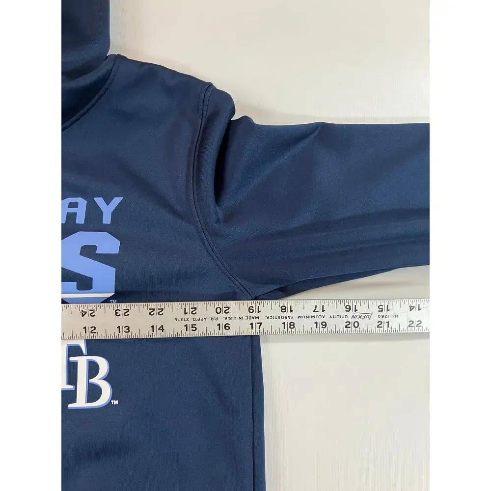 Tampa Bay Rays Youth M 10/12 Blue MLB Pullover Hoodie Genuine Merchandise